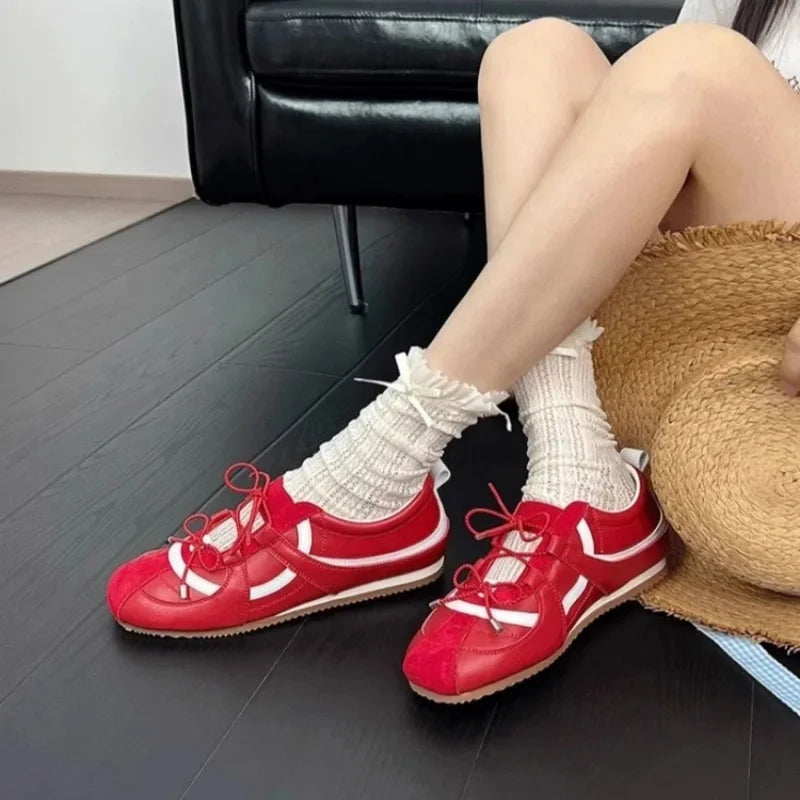 New Silver Mary Jane Ballet Style Sports Shoes Women'S Comfortable All-Match Single Shoes Increased Height Design round Toe